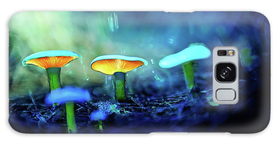 Nature Galaxy Case featuring the photograph Glowing Mushroom 25 by Benny Woodoo