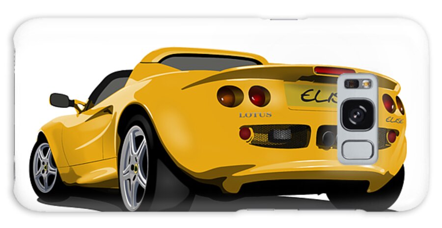 Sports Car Galaxy Case featuring the digital art Mustard Yellow S1 Series One Elise Classic Sports Car by Moospeed Art