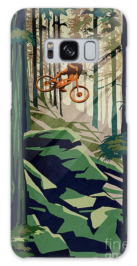 Cycling Art Galaxy Case featuring the painting my therapy Revelstoke by Sassan Filsoof