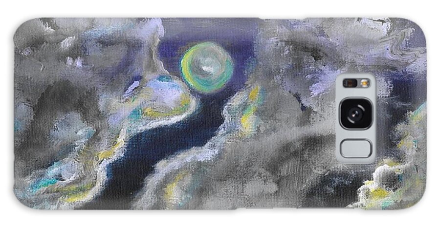Moon Galaxy Case featuring the painting Mysterious Night by Esoteric Gardens KN