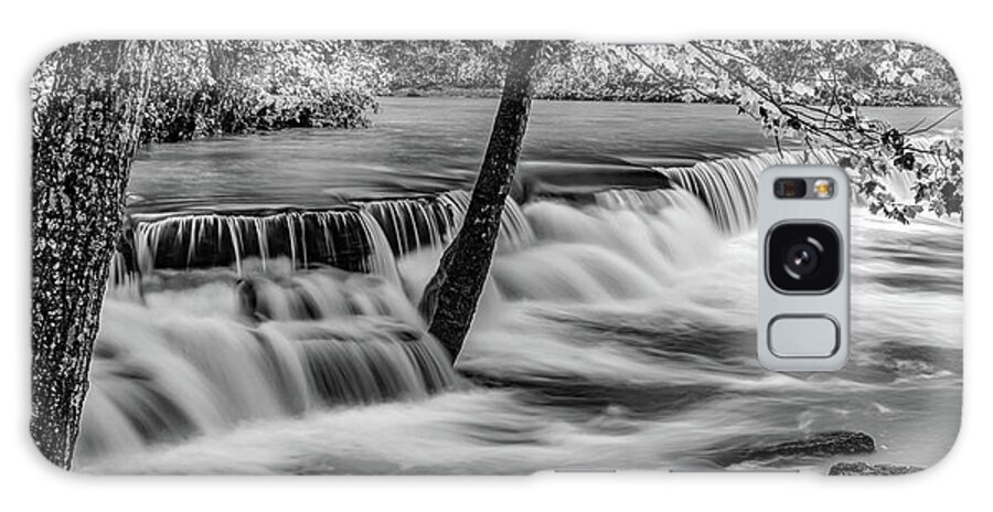 Natural Dam Falls Galaxy Case featuring the photograph Natural Dam Falls in Arkansas Monochrome Panorama by Gregory Ballos