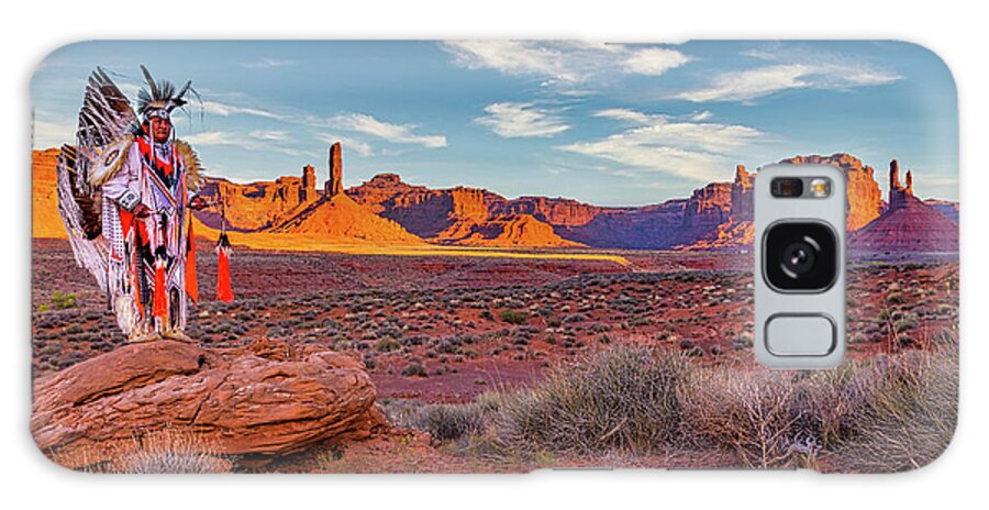 Southwest Galaxy Case featuring the photograph Navajo Fancy Dancer at Valley Of The Gods - 1 by Dan Norris