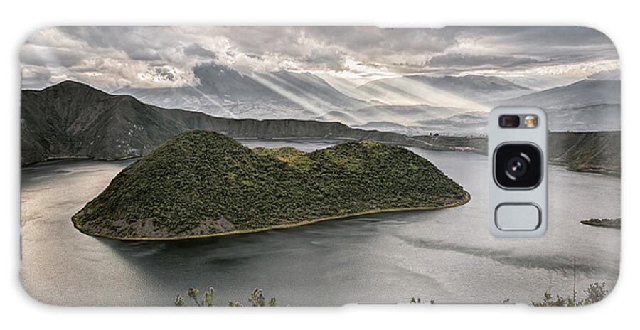 Andes Galaxy Case featuring the photograph New day at the Cuicocha lake by Henri Leduc
