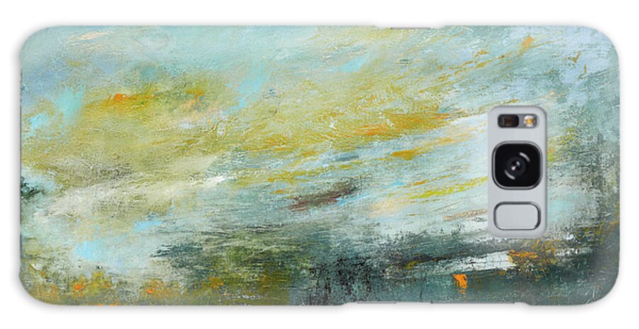 Landscape Galaxy Case featuring the painting New Farm Park at Dusk by Roger Clarke