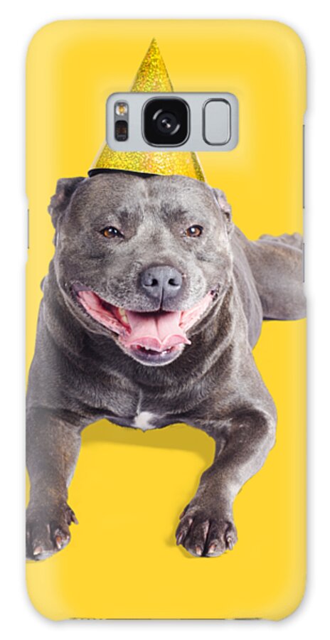 Party Galaxy Case featuring the photograph New year dog with party hat by Jorgo Photography