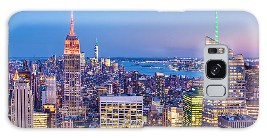 New York City Skyline At Night Galaxy Case featuring the photograph New York Skyline at Sunset by Neale And Judith Clark