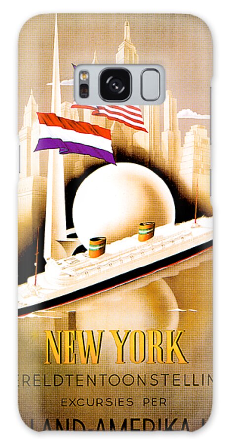 New York Galaxy Case featuring the painting New York Wereldtentoonstelling excursies per Holland Amerika Lijn Poster 1938 by Unknown