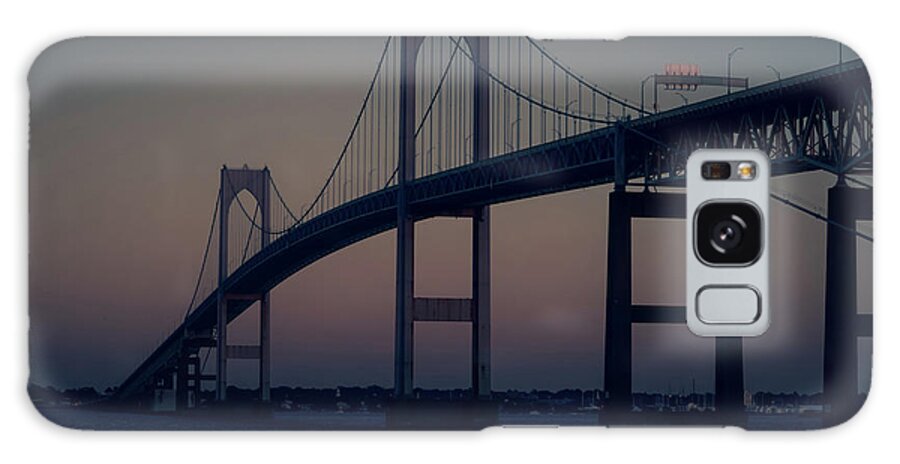 Newport Bridge Galaxy Case featuring the photograph Newport Bridge at Sunset by Christina McGoran