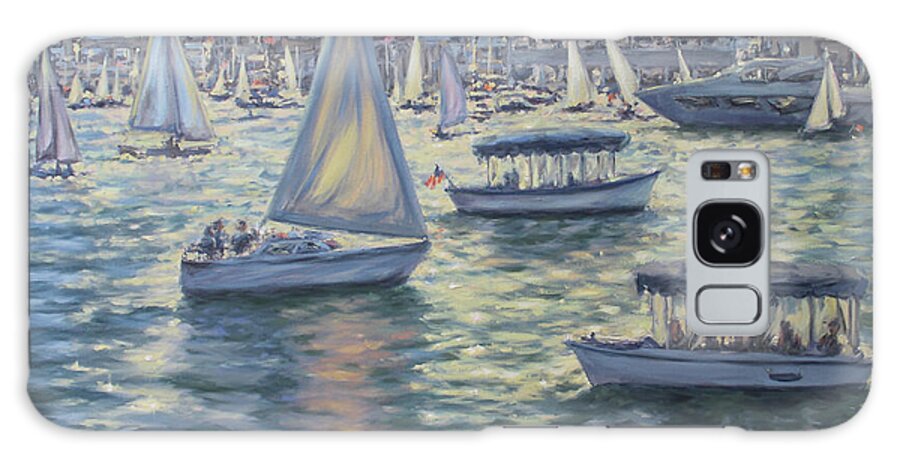 Newport Harbor Painting Galaxy Case featuring the painting Newport Harbor by Kristen Olson Stone