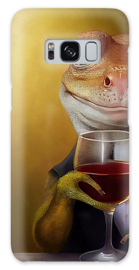 Newt Galaxy Case featuring the painting Newt Having Drink by N Akkash