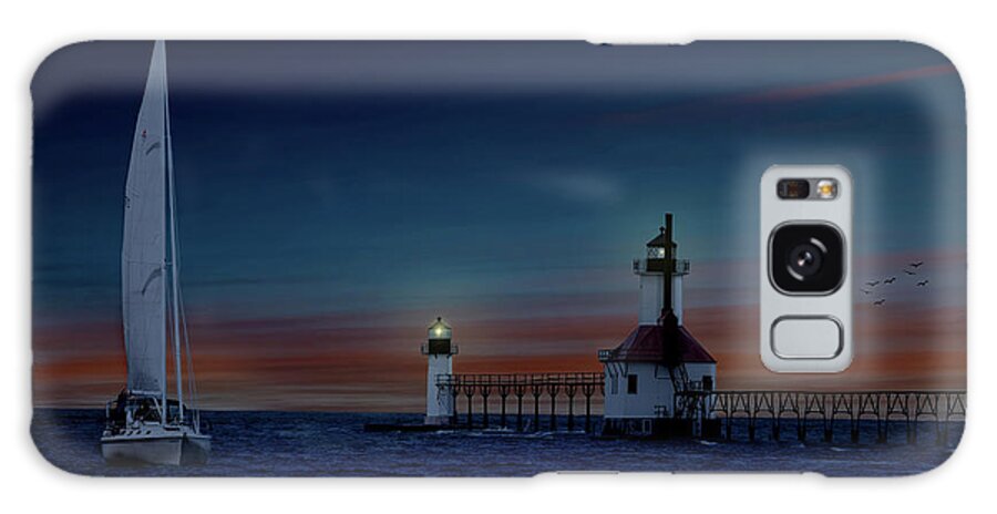 Michigan Galaxy Case featuring the photograph Nighttime For St. Joseph Lighthouse by Ed Taylor