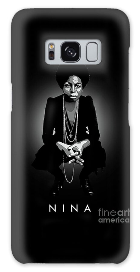 Nina Simone Galaxy Case featuring the digital art Nina Simone by Bo Kev