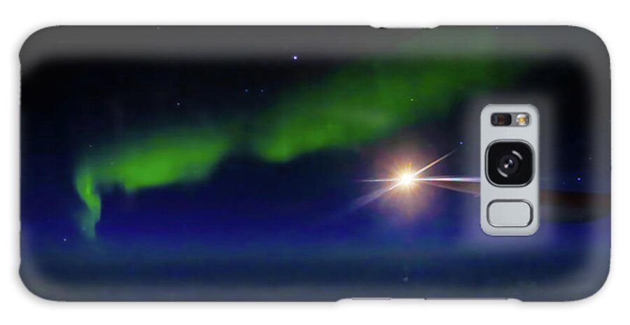 Northern Lights Galaxy Case featuring the photograph Northern Lights over the Bering Strait by Shixing Wen