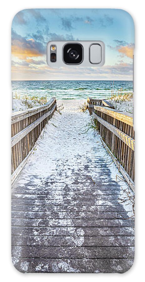 Beach Galaxy Case featuring the photograph Sunrise At Fort Walton Beach Okaloosa Island Florida Pathway To The Beach by Jordan Hill