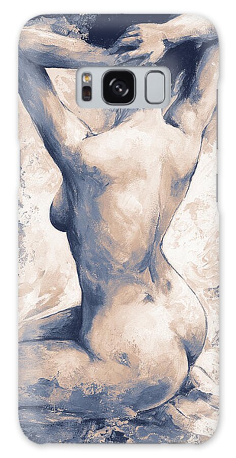 Body Galaxy Case featuring the painting Female body 06 colored by Emerico Imre Toth