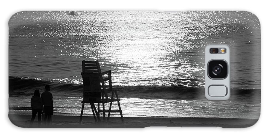 Beach Galaxy Case featuring the photograph Ocean City Lookout3351 BW by Carolyn Stagger Cokley
