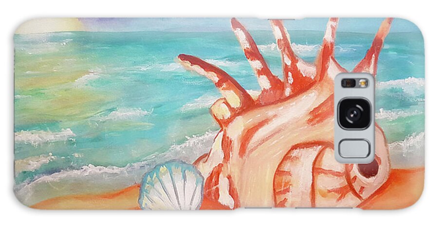 Seashell Galaxy Case featuring the painting Ocean View with Seashells Imagine #3 by Rose Lewis