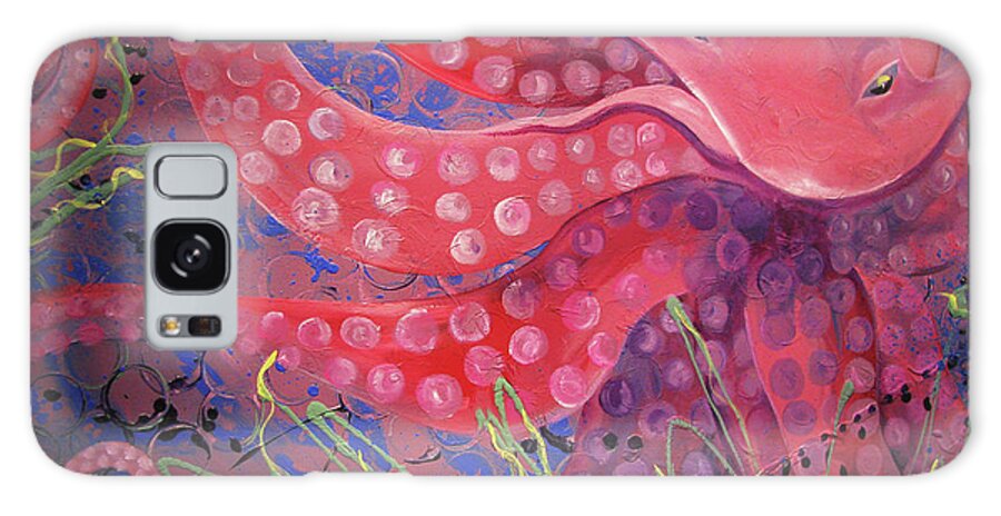 Octopus Galaxy Case featuring the painting Octopus Gigantuous by Barbara Landry