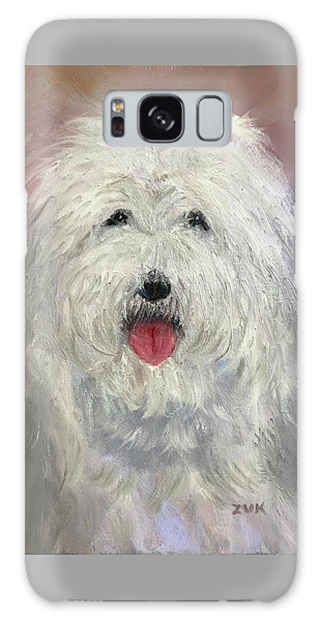 Shaggy Dog Galaxy Case featuring the painting Old English Sheepdog by Karen Zuk Rosenblatt