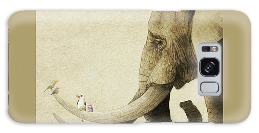 Elephant Galaxy Case featuring the drawing Old Friend by Eric Fan