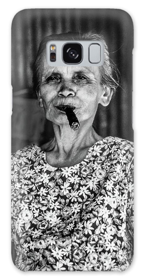 Filipina Galaxy Case featuring the photograph Old lady smoking cigar by Jeremy Holton