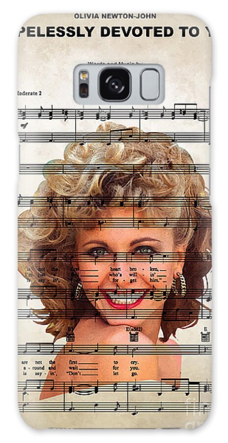 Musician Galaxy Case featuring the digital art Olivia Newton-John - Hopelessly Devoted To You by Bo Kev