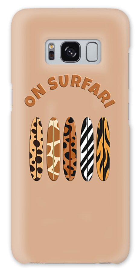 Wild Galaxy Case featuring the digital art On Surfari Animal Print Surfboards by Barefoot Bodeez Art