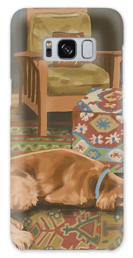 Dog Galaxy Case featuring the painting On the ball by Susan Spangler