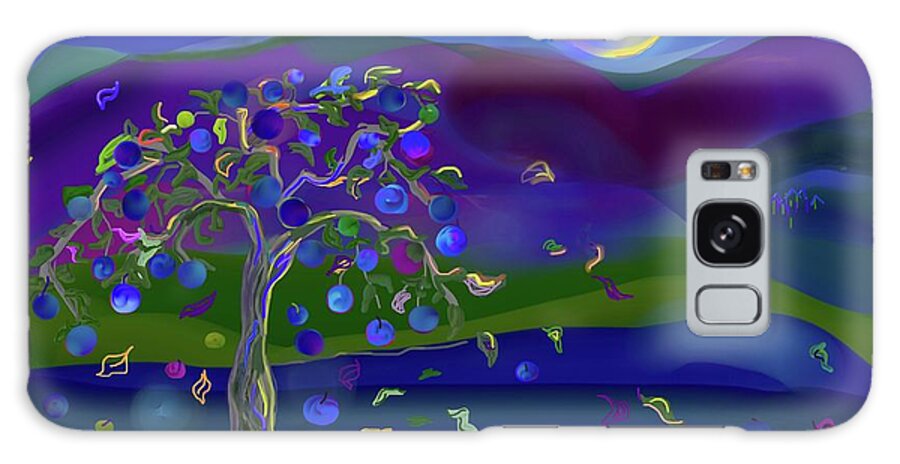 Landscape Galaxy Case featuring the digital art Once In A Blue Moon by Alida M Haslett