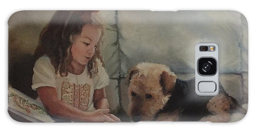 Young Girl Galaxy Case featuring the painting Once Upon A Time by Judy Rixom