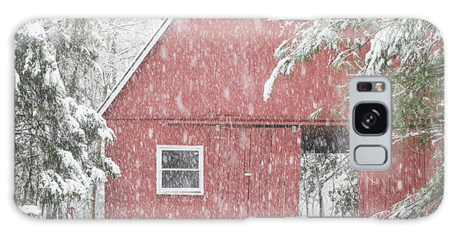 2017 Galaxy Case featuring the photograph Open Door Barn in Snow by Charles Floyd
