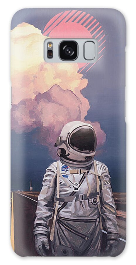Astronaut Galaxy Case featuring the painting Orange Cloud by Scott Listfield