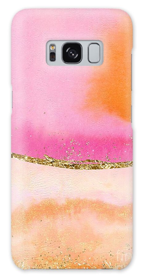Orange Galaxy Case featuring the painting Orange, Gold And Pink by Modern Art