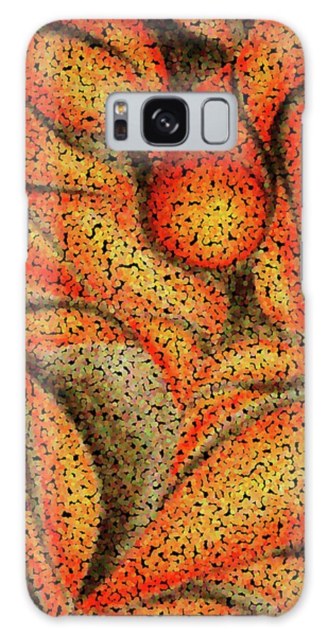 Orange And Black Abstract Galaxy Case featuring the painting Orange Pearl by Tatiana Fess