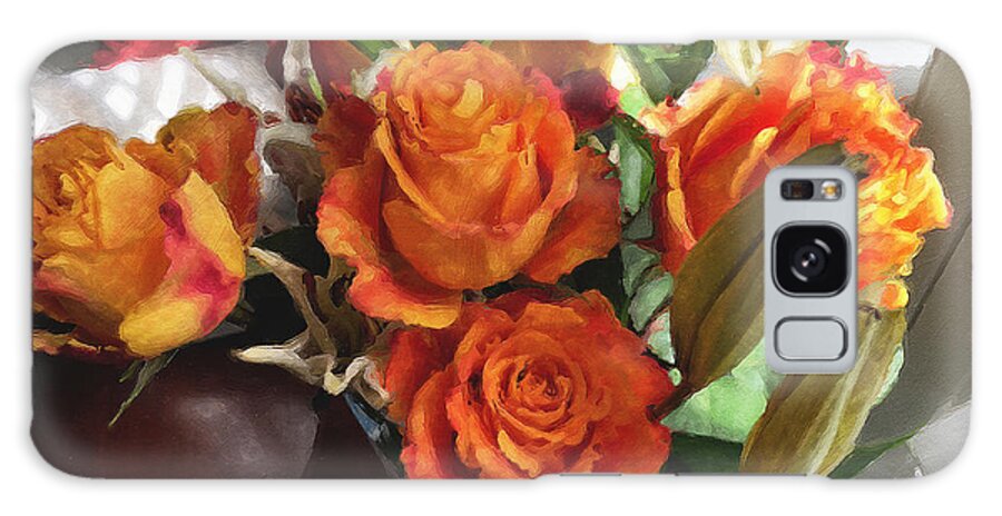 Flowers Galaxy Case featuring the photograph Orange Roses by Brian Watt