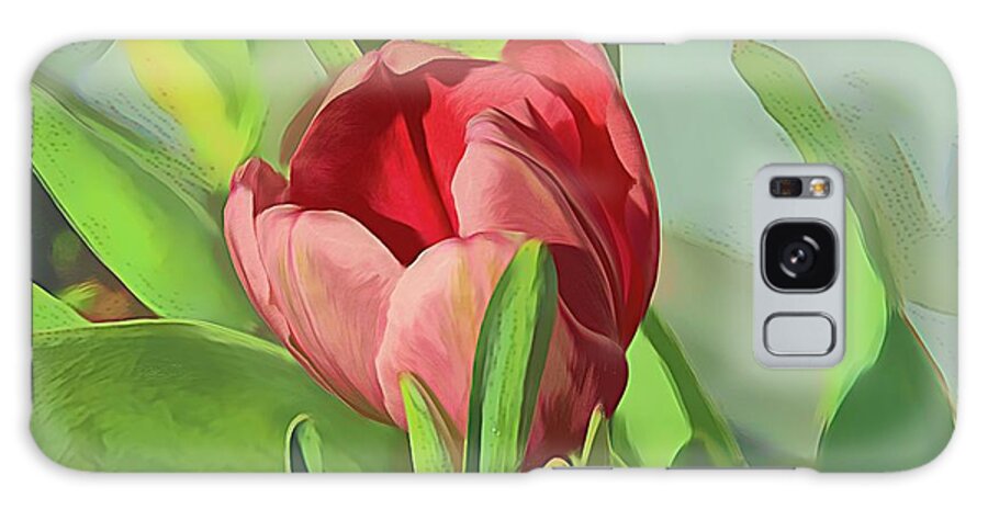 Tulips Galaxy Case featuring the photograph Orange Tulip in Watercolor by Diana Mary Sharpton