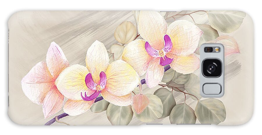 Botanical Galaxy Case featuring the digital art Orchids and Eucalyptus by J Marielle