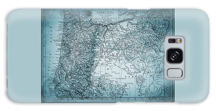 Oregon Galaxy Case featuring the photograph Oregon Vintage Map 1911 Blue by Carol Japp