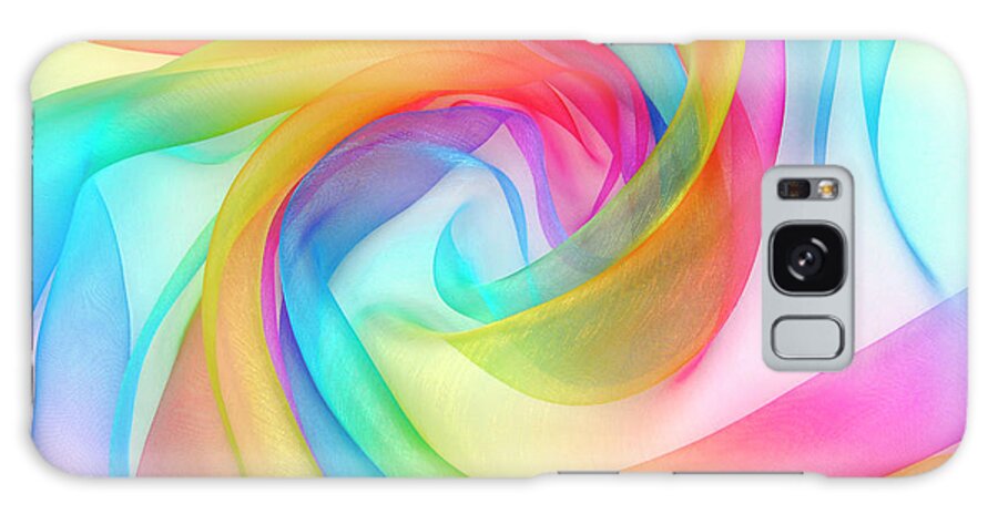 Organza Galaxy Case featuring the photograph Organza Fabric In Rainbow Color by Severija Kirilovaite