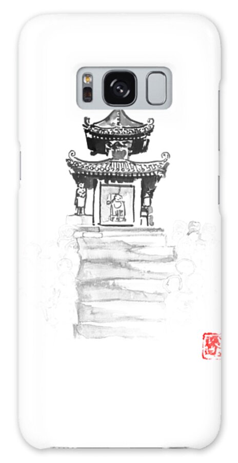 Temple Galaxy Case featuring the drawing Otagi Temple by Pechane Sumie
