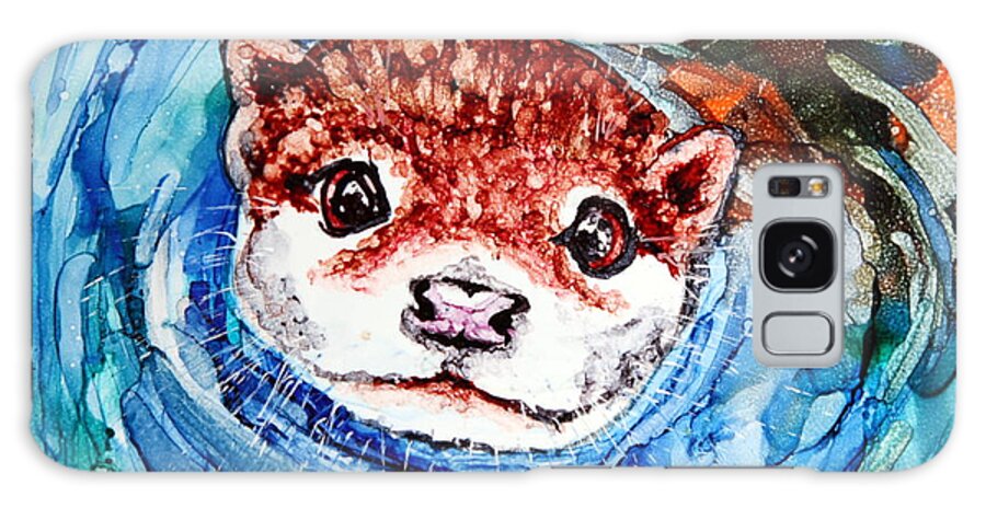 Alcohol Inks Galaxy Case featuring the painting Otter by Maria Barry