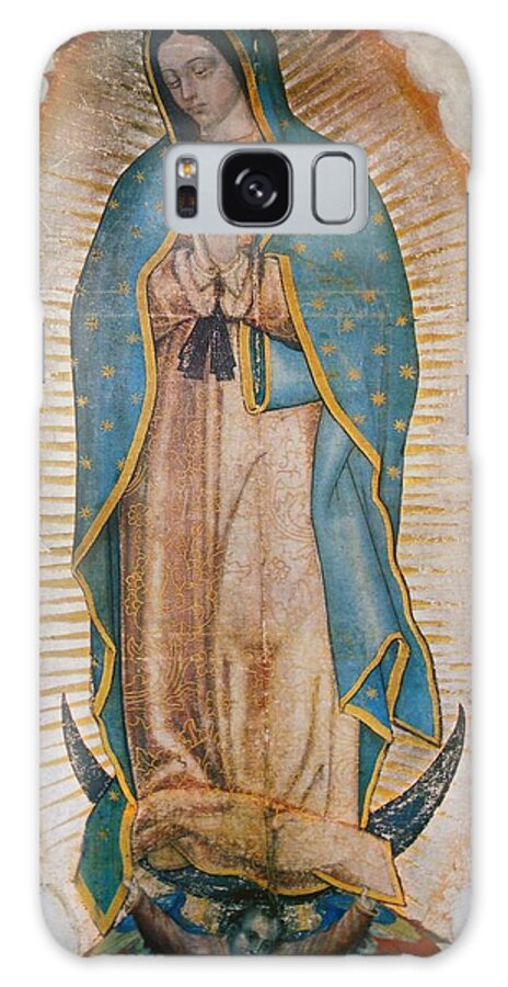 Guadalope Galaxy Case featuring the painting Our Lady Of Guadalupe Large Size by Pam Neilands