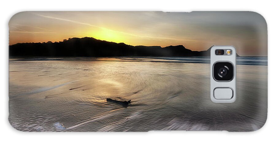 Three Cliffs Bay Galaxy Case featuring the photograph Outgoing sea at Three Cliffs bay by Leighton Collins