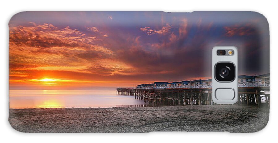 Pier Galaxy Case featuring the photograph Pacific Beach Crystal Pier by Larry Marshall