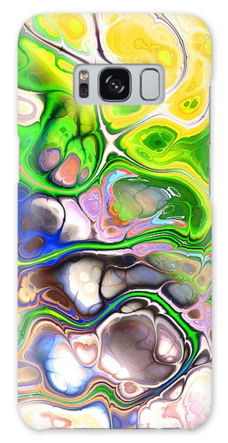 Colorful Galaxy Case featuring the digital art Paijo - Funky Artistic Colorful Abstract Marble Fluid Digital Art by Sambel Pedes