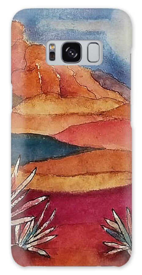Landscape Galaxy Case featuring the mixed media Painted Desert by Terry Ann Morris