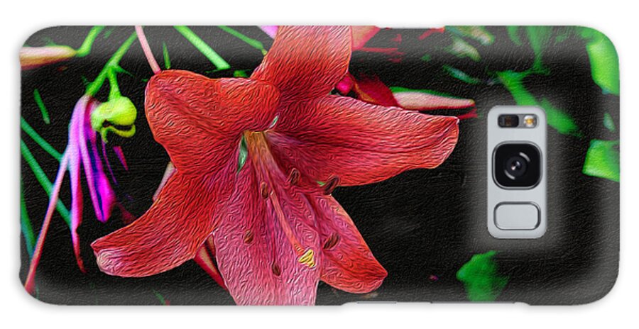 Flower Galaxy Case featuring the photograph Painterly Daylily by Bentley Davis