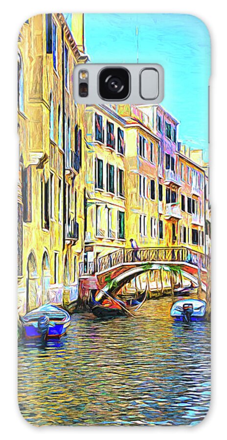 Abstract Galaxy Case featuring the photograph Painterly effect Venetian Canal by Sue Leonard