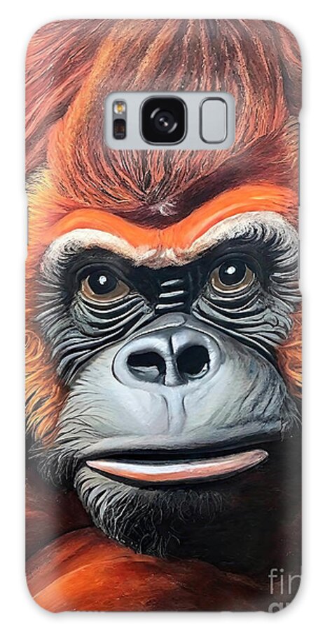 Portrait Galaxy Case featuring the painting Painting Hope portrait animal mammal face nature by N Akkash