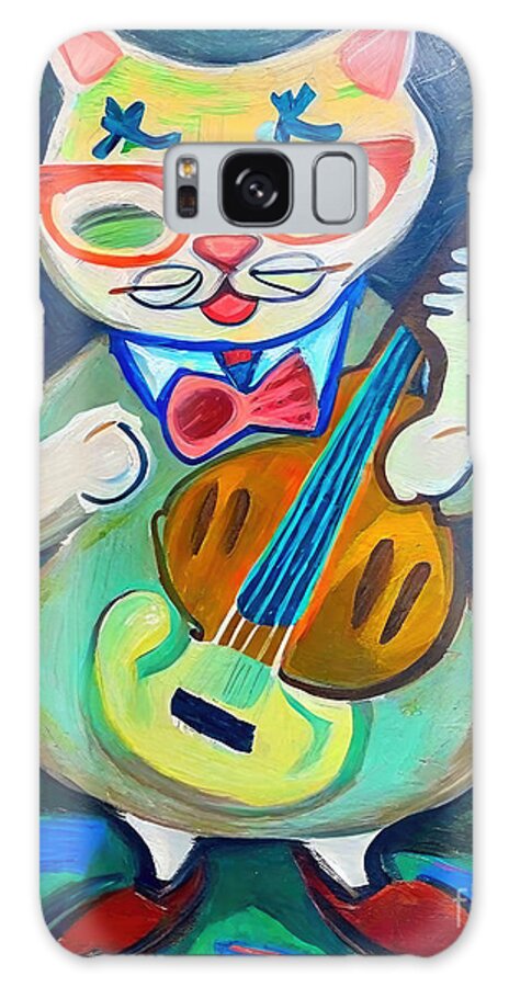 Image Galaxy Case featuring the painting Painting Maestro Whiskers Little Cat In Boots im by N Akkash